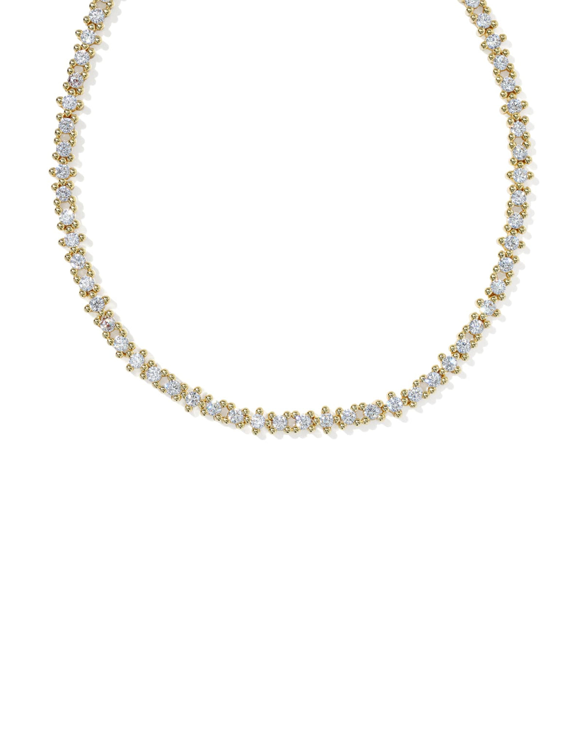 Fate Gold Tennis Necklace - White CZ
