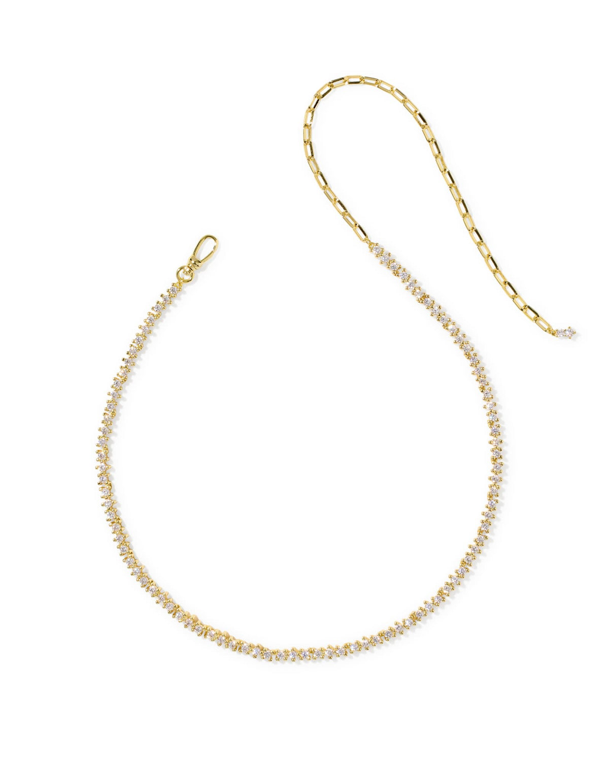 Fate Gold Tennis Necklace - White CZ
