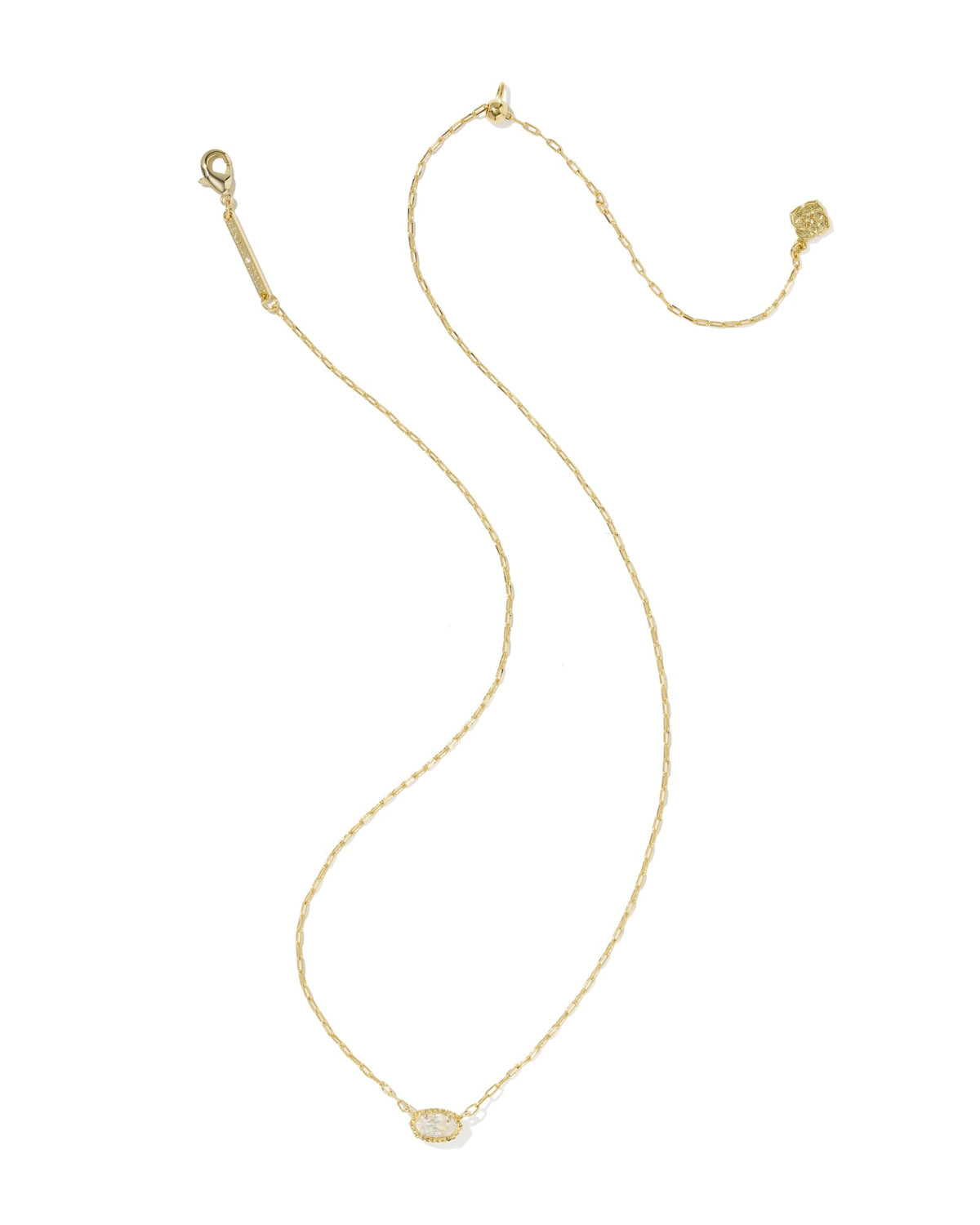 Mini Elisa Luxe Gold Short Pendant Necklace - White CZ