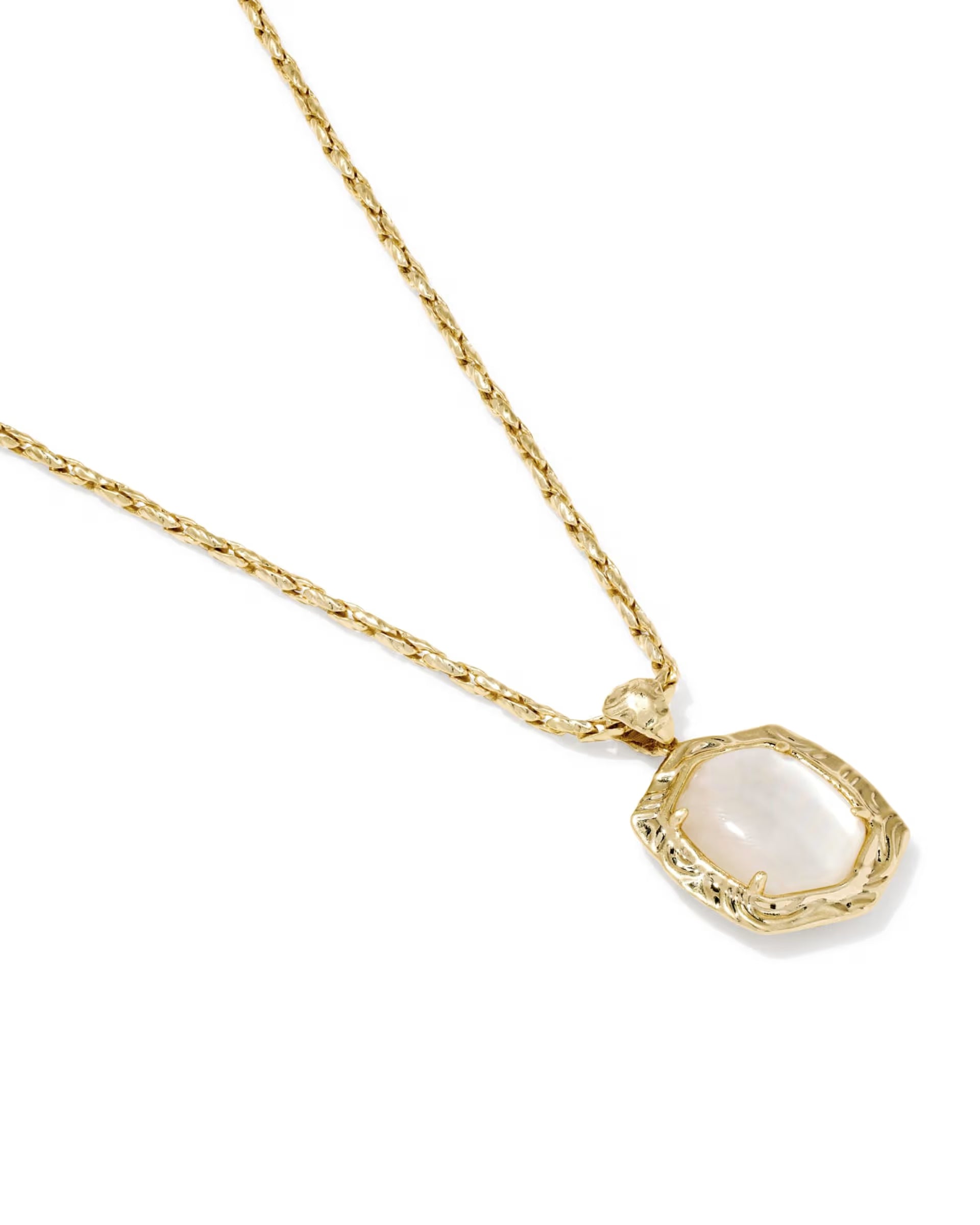 Tiger Striped Daphne Gold Small Long Pendant Necklace