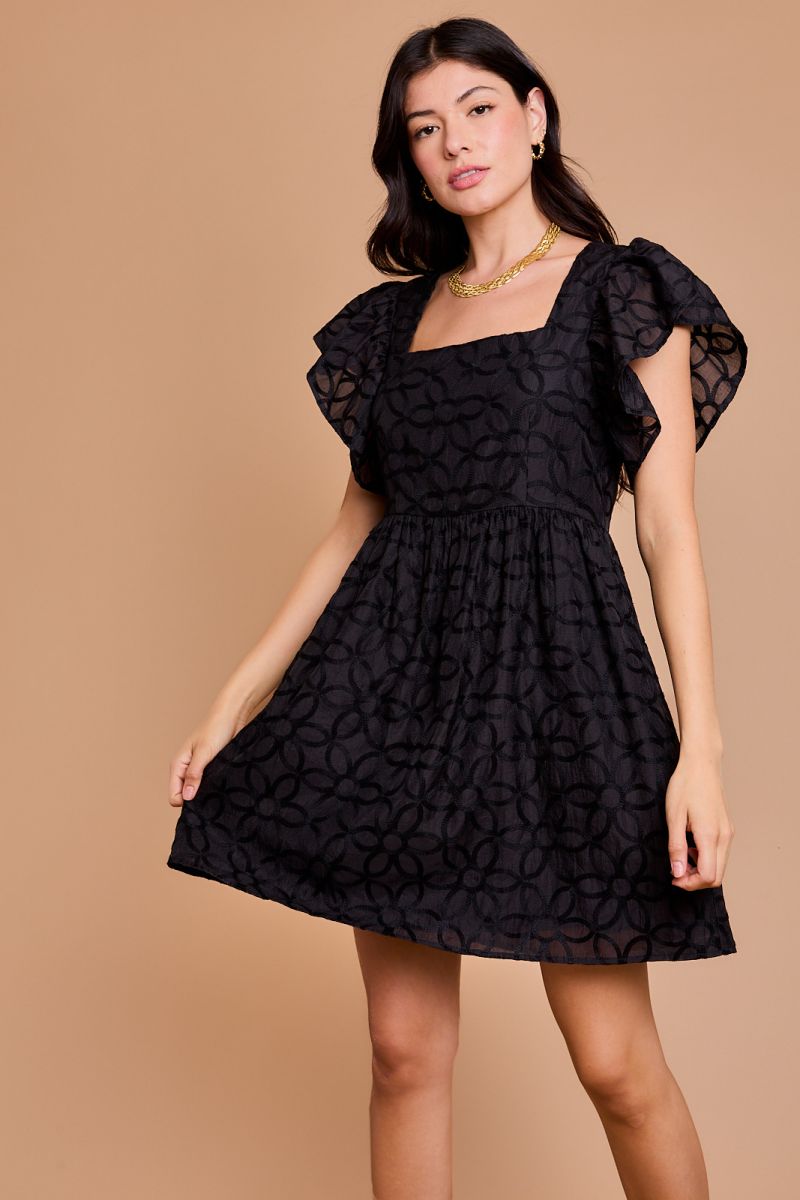 Stacey Ruffle Sleeve Mini Dress