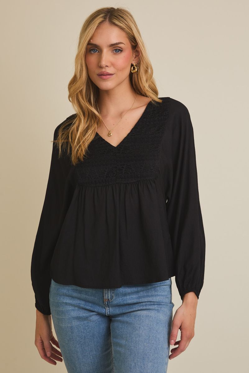 Lisa Lace Trim Top