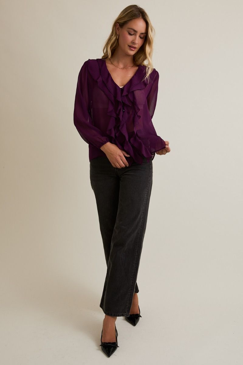 Mariah Sheer Ruffle Top