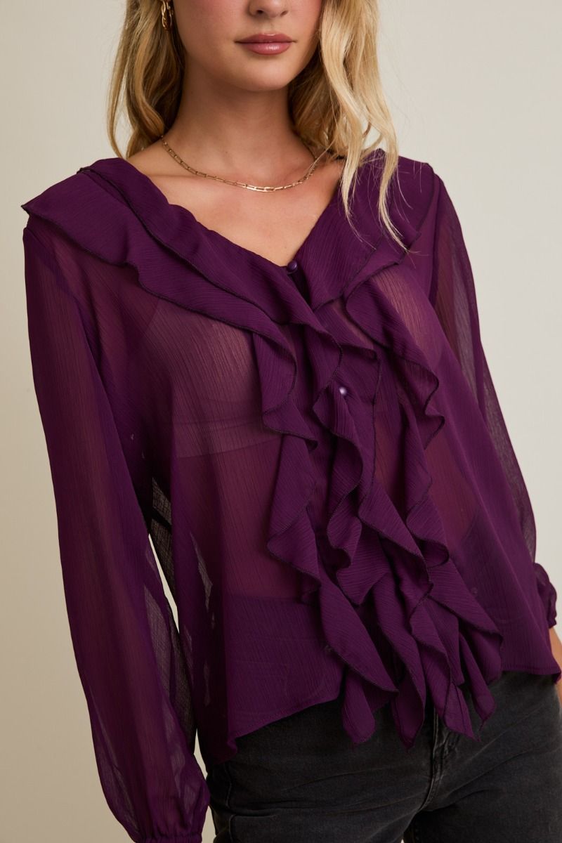 Mariah Sheer Ruffle Top