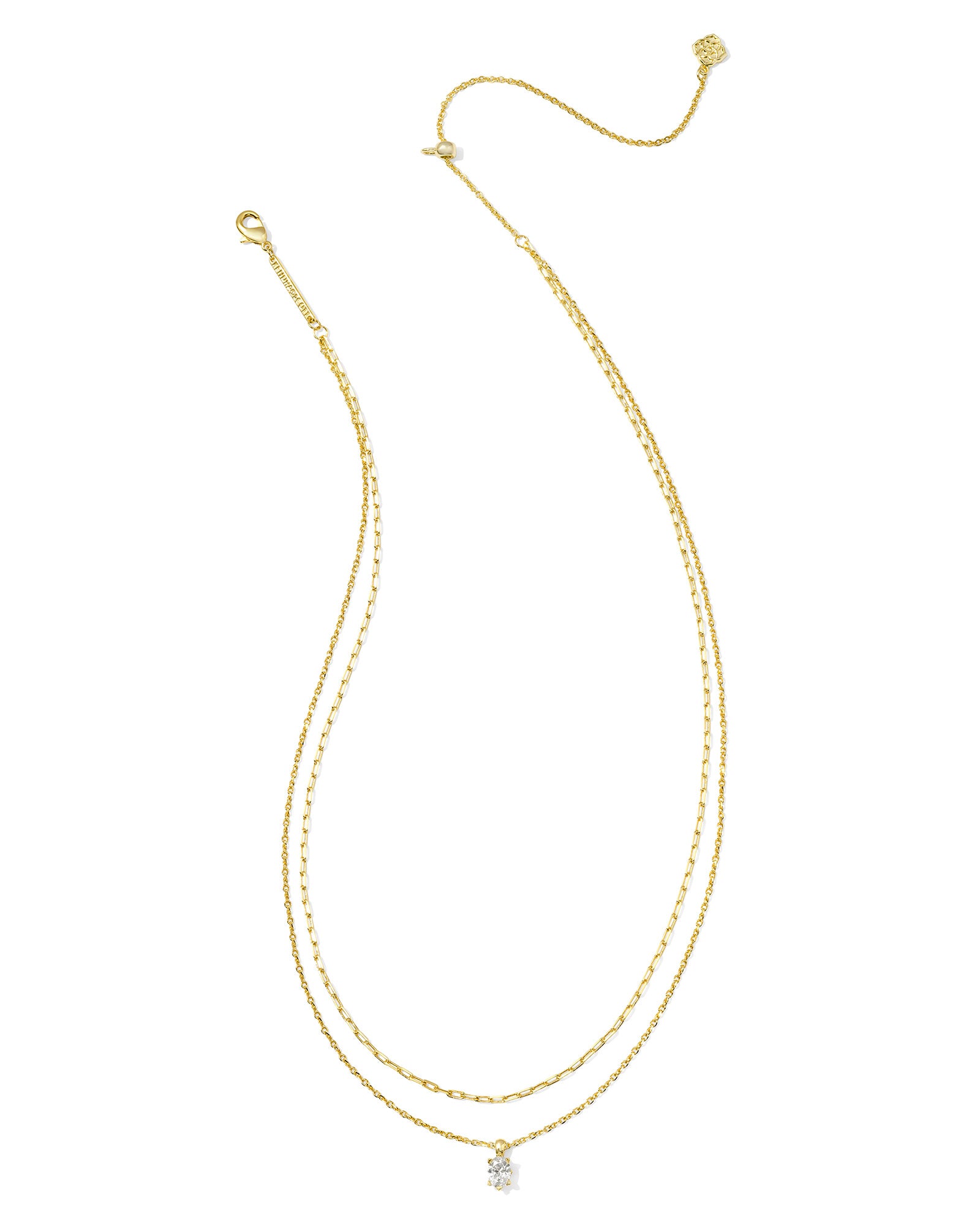Cailin Multi-strand Gold Necklace - White CZ